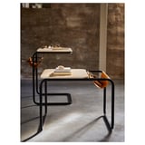 OLSERÖD Table d'appoint, anthracite/motif bouleau jaune foncé, 53x50 cm