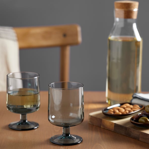 OMBONAD Verre à pied, gris, 32 cl