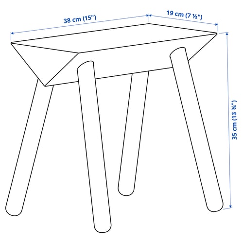 OMMJÄNGE Tabouret, orange-rouge/teinté