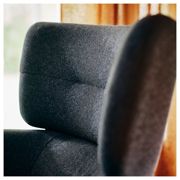 OSKARSHAMN Fauteuil à oreilles, Gunnared noir-gris