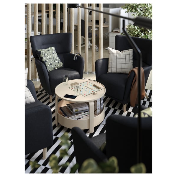 OSKARSHAMN Fauteuil à oreilles, Gunnared noir-gris