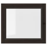 OXBERG Porte vitrée, brun foncé motif chêne, 40x35 cm