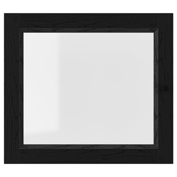 OXBERG Porte vitrée, noir motif chêne, 40x35 cm