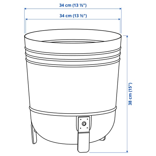PÄRLRÖNN Cache-pot, intérieur/extérieur/noir, 32 cm
