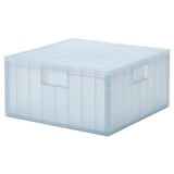 PANSARTAX Boîte de rangement avec couvercle, incolore bleu gris, 33x33x16.5 cm