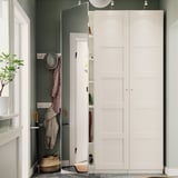 PAX / BERGSBO/ÅHEIM Combinaison armoire, blanc/miroir, 150x38x236 cm