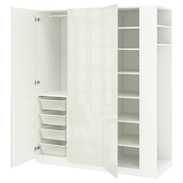 PAX / FARDAL Combinaison armoire, blanc blanc brillant/blanc, 170x60x201 cm