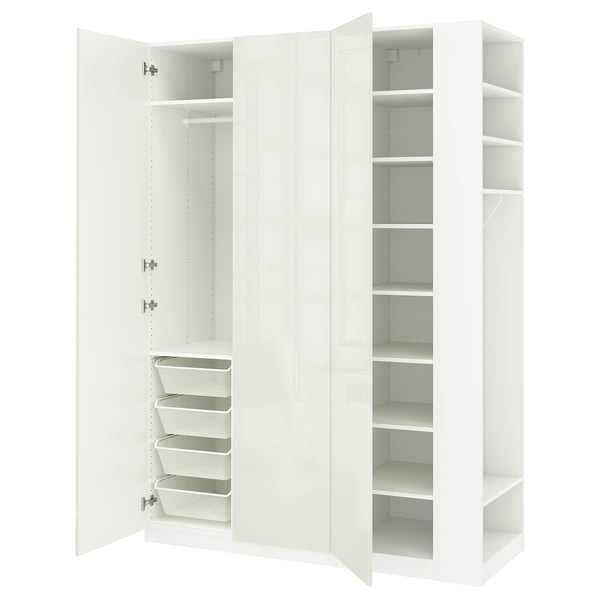 PAX / FARDAL Combinaison armoire, blanc blanc brillant/blanc, 170x60x236 cm