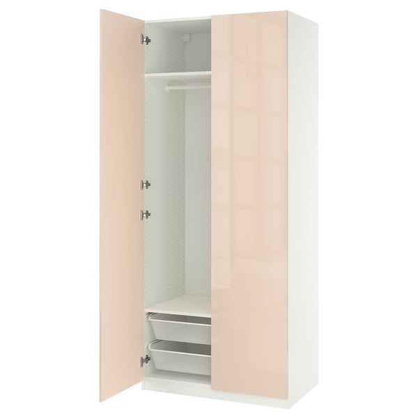 PAX / FARDAL Combinaison armoire, blanc/brillant orange clair, 100x60x236 cm