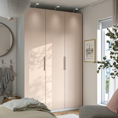 PAX / FARDAL Combinaison armoire, blanc/brillant orange clair, 150x60x236 cm