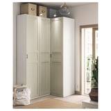 PAX / FLISBERGET Armoire d'angle, blanc/beige clair, 161/88x236 cm