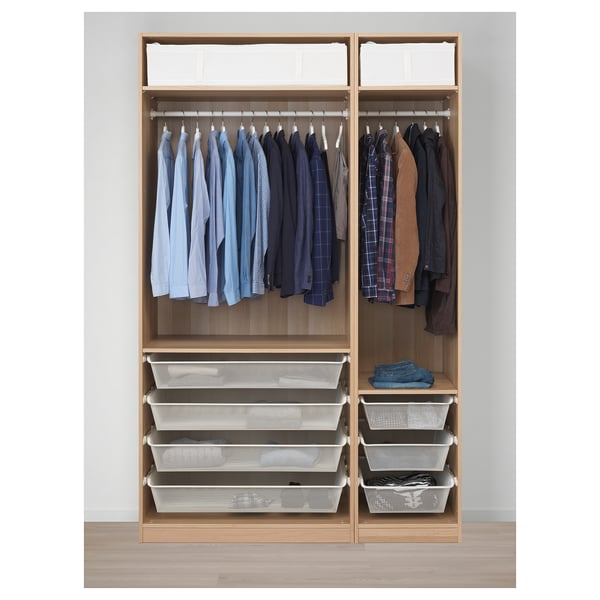 PAX / FORSAND Armoire-penderie, effet chêne blanchi/effet chêne blanchi, 150x60x236 cm