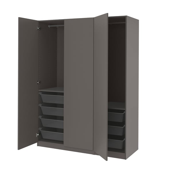 PAX / FORSAND Armoire-penderie, gris foncé/gris foncé, 150x60x201 cm
