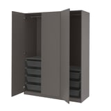 PAX / FORSAND Armoire-penderie, gris foncé/gris foncé, 150x60x201 cm