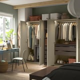 PAX / FORSAND Combinaison armoire, gris-beige/gris foncé gris-beige, 250x60x201 cm