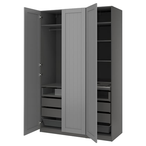 PAX / GULLABERG Combinaison armoire, gris foncé/gris, 150x60x236 cm