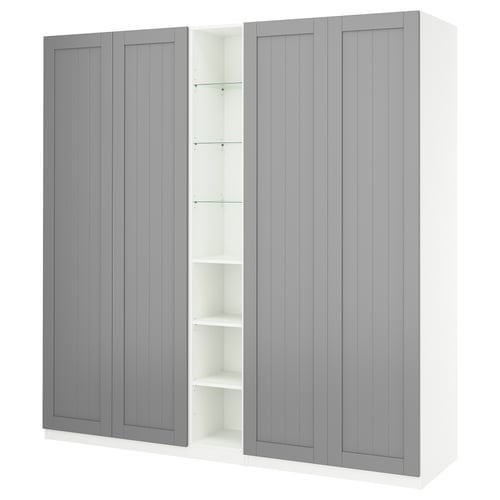 PAX / GULLABERG Combinaison armoire, gris gris/blanc, 235x60x236 cm