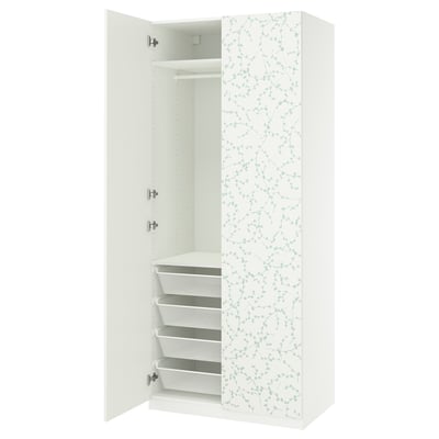 PAX / LINNABERG Combinaison armoire, blanc/à motifs, 100x60x236 cm