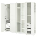 PAX / TYSSEDAL Combinaison armoire, blanc blanc/blanc, 255x60x236 cm
