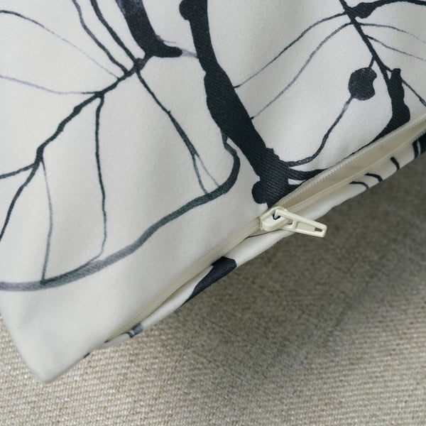 PELARKÖRSBÄR Housse de coussin, blanc/noir, 50x50 cm