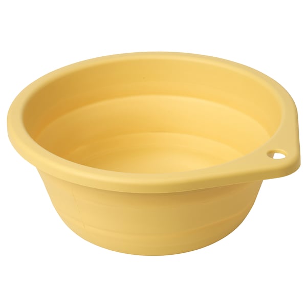 PEPPRIG Baquet à vaisselle, pliable/jaune, 27 cm