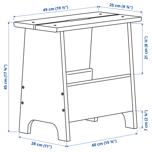 PERJOHAN Tabouret avec rangement, pin