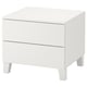 PLATSA Commode 2 tiroirs, blanc/Fonnes blanc, 60x57x53 cm