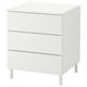 PLATSA Commode 3 tiroirs, blanc/Fonnes blanc, 60x57x73 cm