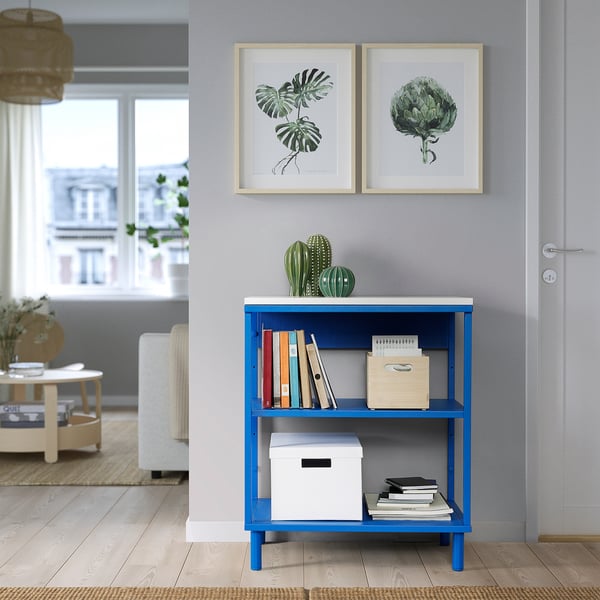 PLATSA Étagère, blanc/bleu, 60x42x73 cm