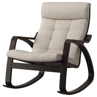 POÄNG Fauteuil à bascule, brun noir/Gunnared beige