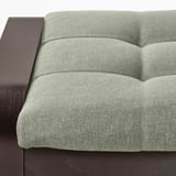 POÄNG Fauteuil avec repose-pieds, brun noir/Gunnared vert clair