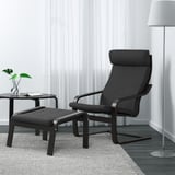 POÄNG Fauteuil avec repose-pieds, brun noir/Hillared anthracite