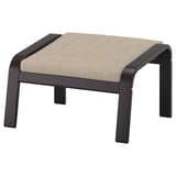 POÄNG Fauteuil avec repose-pieds, brun noir/Hillared beige