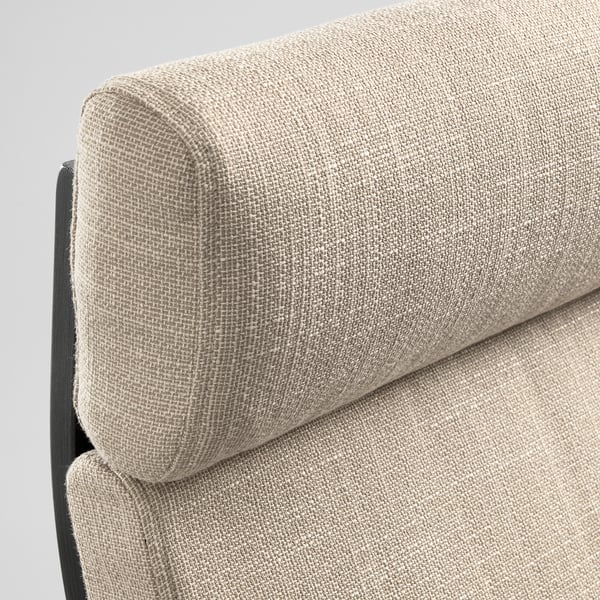 POÄNG Fauteuil avec repose-pieds, brun noir/Hillared beige
