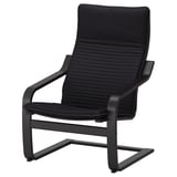 POÄNG Fauteuil avec repose-pieds, brun noir/Knisa noir