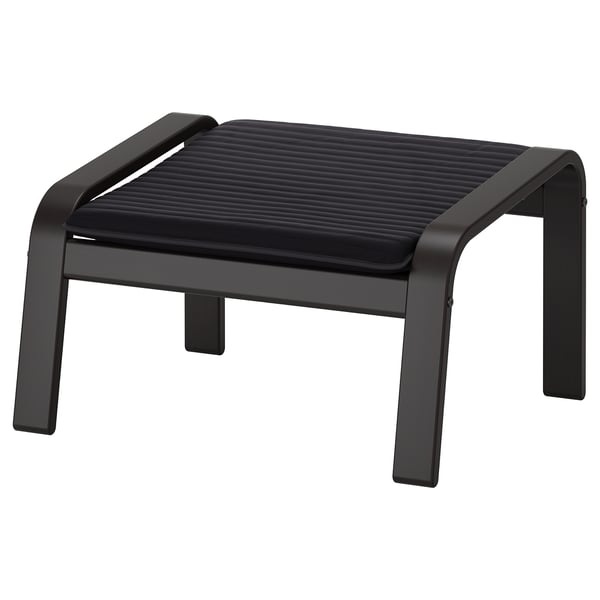 POÄNG Fauteuil avec repose-pieds, brun noir/Knisa noir