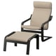 POÄNG Fauteuil avec repose-pieds, noir/Kelinge beige
