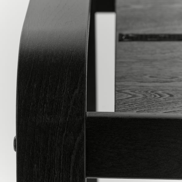 POÄNG Fauteuil avec repose-pieds, noir/Kelinge jaune foncé