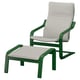 POÄNG Fauteuil avec repose-pieds, vert foncé/Knisa beige clair