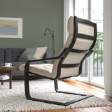 POÄNG Fauteuil, brun noir/Gunnared beige