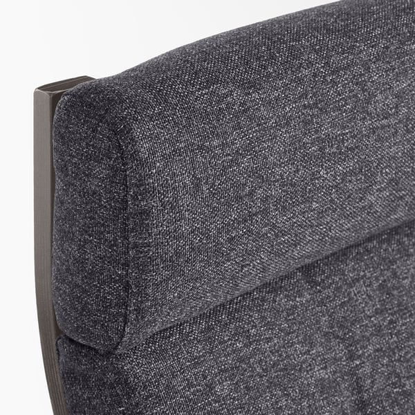 POÄNG Fauteuil, brun noir/Gunnared gris foncé