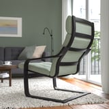 POÄNG Fauteuil, brun noir/Gunnared vert clair
