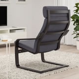 POÄNG Fauteuil, brun noir/Skiftebo gris foncé