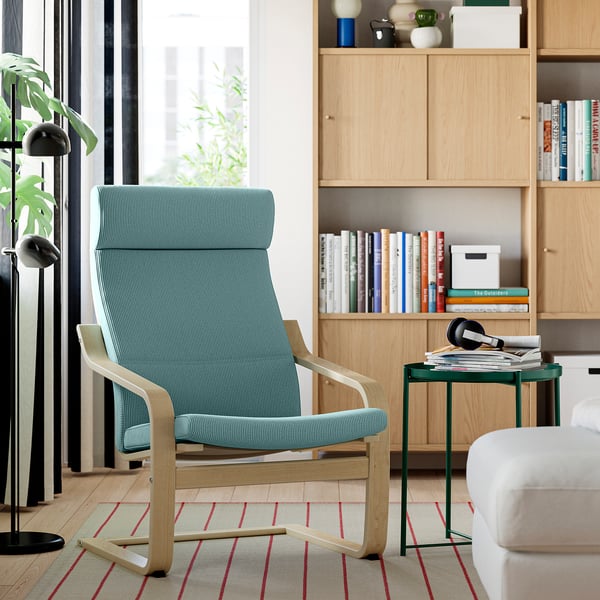 POÄNG Fauteuil, chêne/Kelinge bleu gris