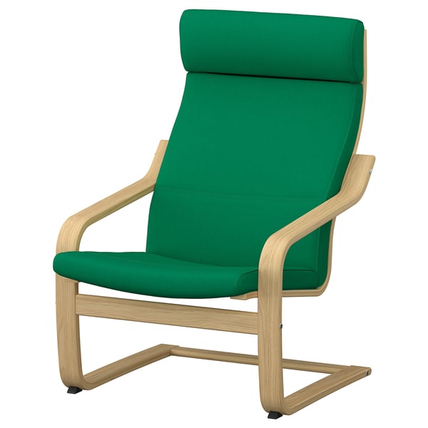 POÄNG Fauteuil, chêne/Vissle vert profond
