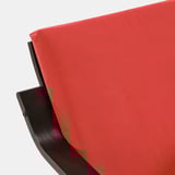 POÄNG Fauteuil dossier bas, brun noir/Vissle rouge