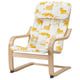 Option : POÄNG Fauteuil enfant, plaqué bouleau/Skogbo motif animalier