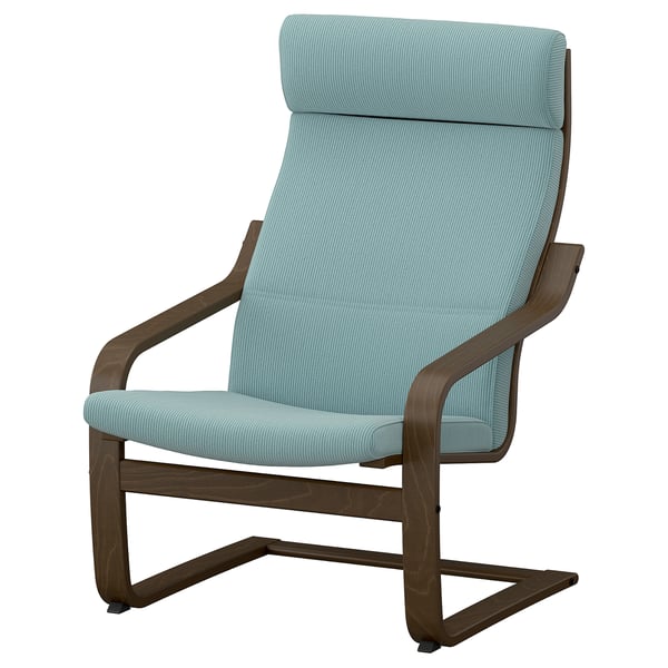 POÄNG Fauteuil, motif noyer/Kelinge bleu gris