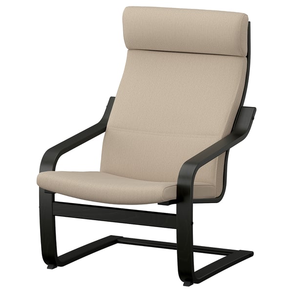 POÄNG Fauteuil, noir/Kelinge beige