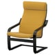 POÄNG Fauteuil, noir/Kelinge jaune foncé